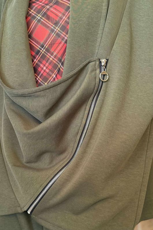 Sola Tech Drape Relaxed Biker Jacket Khaki